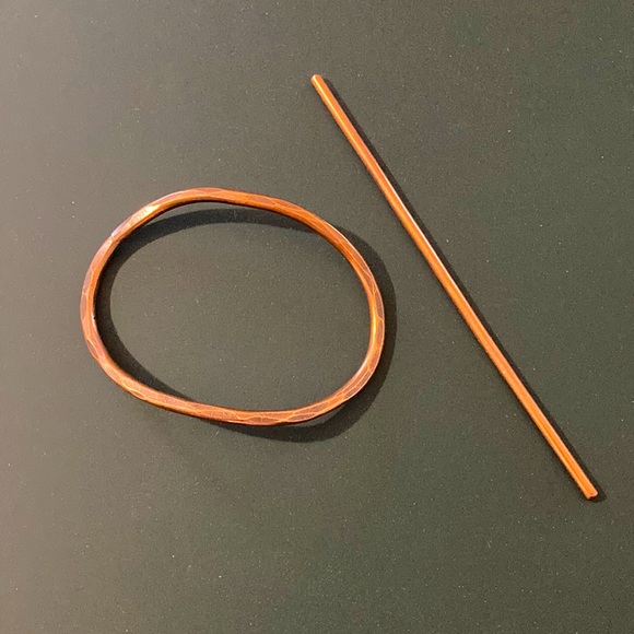 Handmade Copper Metal Oval Hair Pin Slide Barrette - Picture 1 of 14